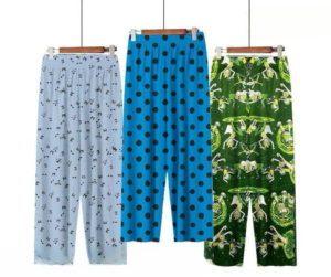 Women's Stitched Cotton Jersey Printed Trouser